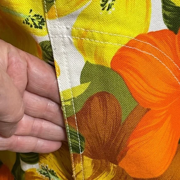 COLDWATER CREEK NWOTS RETRO 70S YELLOW FLOWER DENIM JACKET SZ XLP - Picture 7 of 13